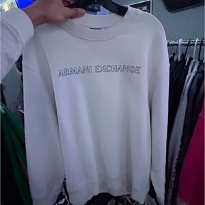 Armani Exchange Women's Cream Crew Neck Sweater